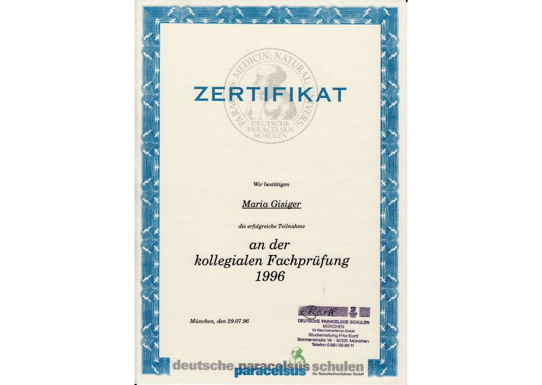 Kollegiale Fachprüfung Paracelsus Schule Heilpraktiker_1996